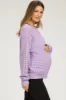 Lavender Open Knit Maternity Long Sleeve Top sold by Pinkblush