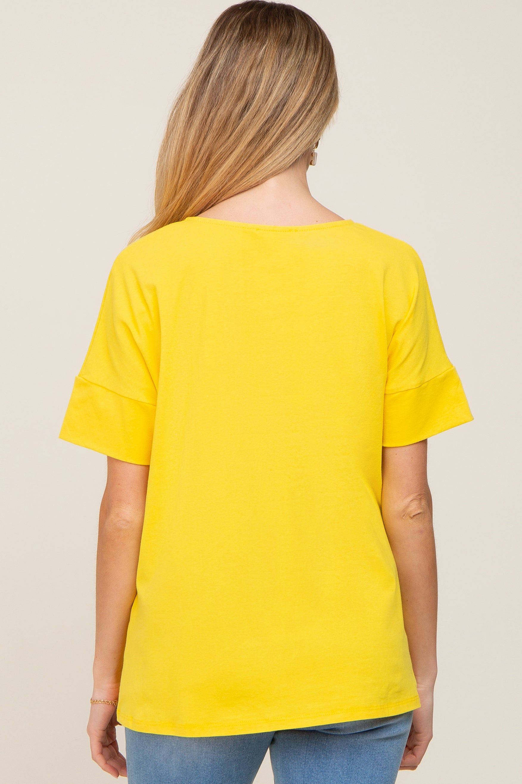 Yellow Short Cuff Sleeve Maternity Top sold by Pinkblush product image thumbnail 3