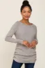 Beige Brushed Knit Ruched Top sold by Pinkblush