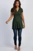 PinkBlush Olive Green Draped Front Maternity Nursing Top sold by Pinkblush