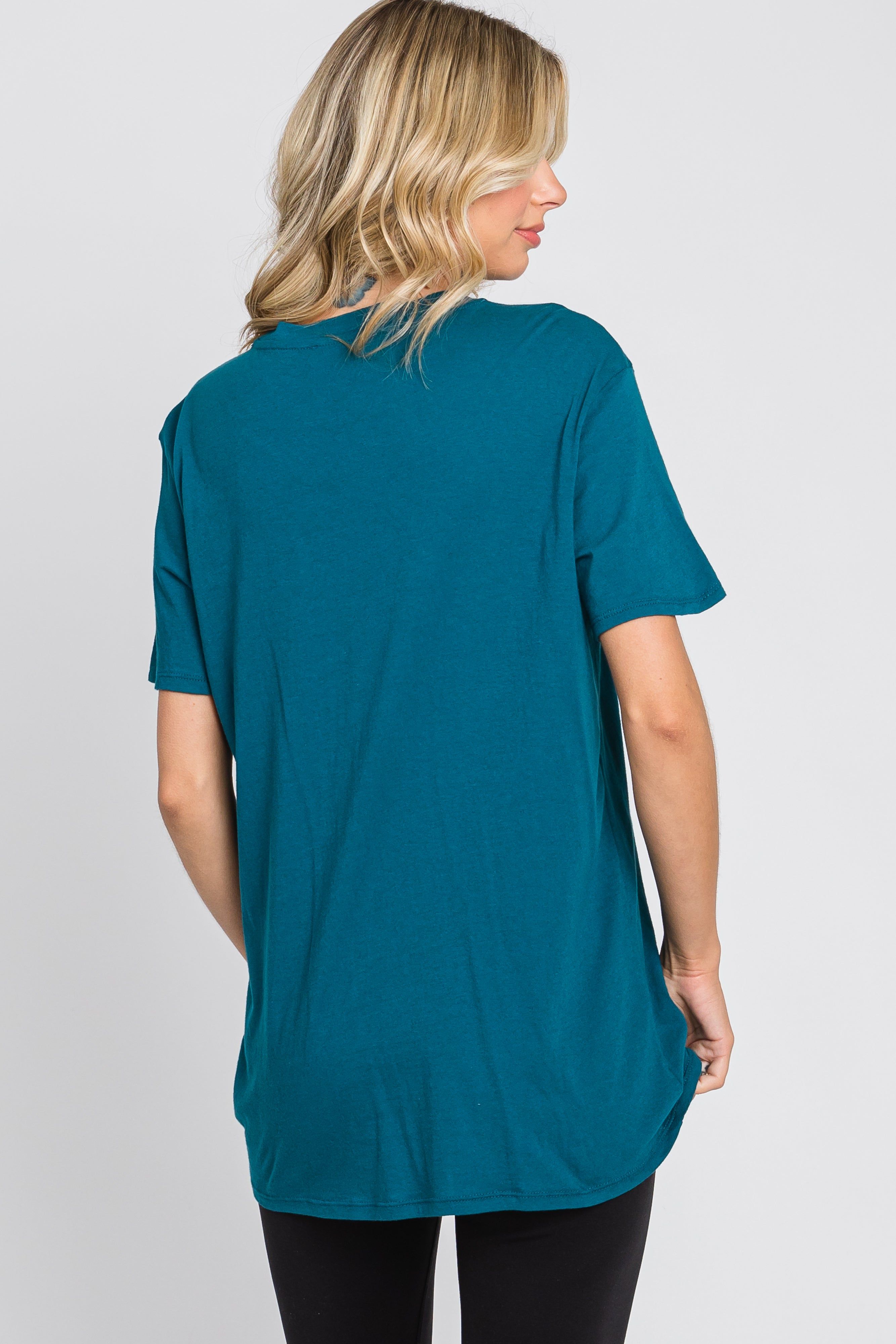 Teal Oversized Short Sleeve Top sold by Pinkblush product image thumbnail 3