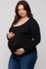 Black Basic Long Sleeve Plus Maternity Top sold by Pinkblush