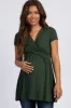 PinkBlush Olive Green Draped Front Maternity Nursing Top sold by Pinkblush