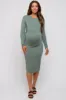 Sage Long Sleeve Maternity Nursing Dress sold by Pinkblush