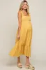 Yellow Ruffle Accent Back Tie Maternity Midi Dress sold by Pinkblush