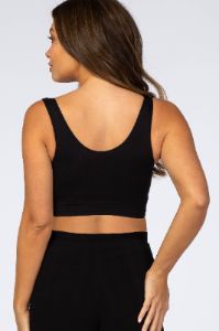 Black Seamless Wrap Front Maternity/Nursing Bra sold by Pinkblush