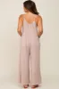Taupe Basic Cropped Wide Leg Maternity Jumpsuit sold by Pinkblush