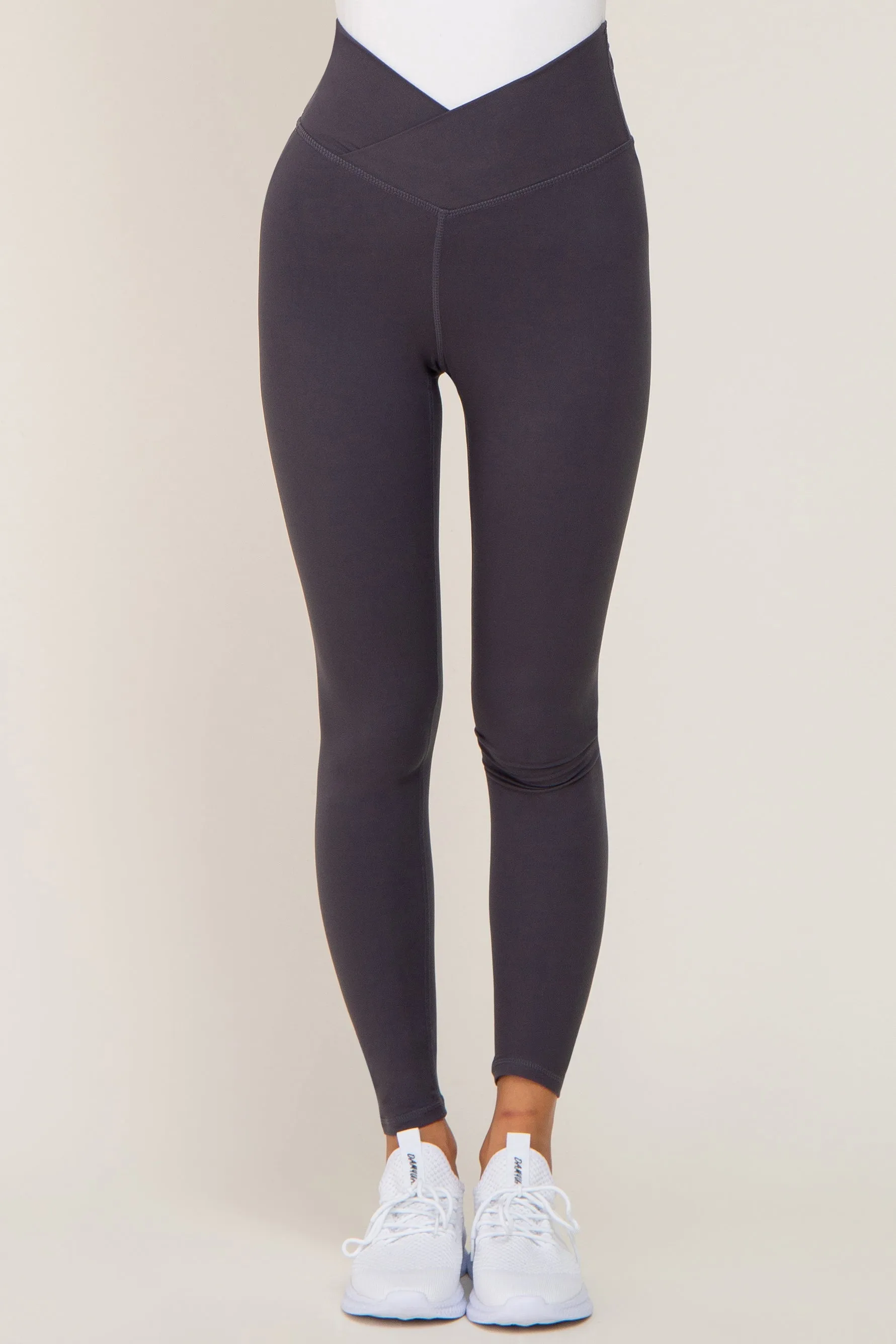 Charcoal Crossover Waist Leggings sold by Pinkblush product image thumbnail 2