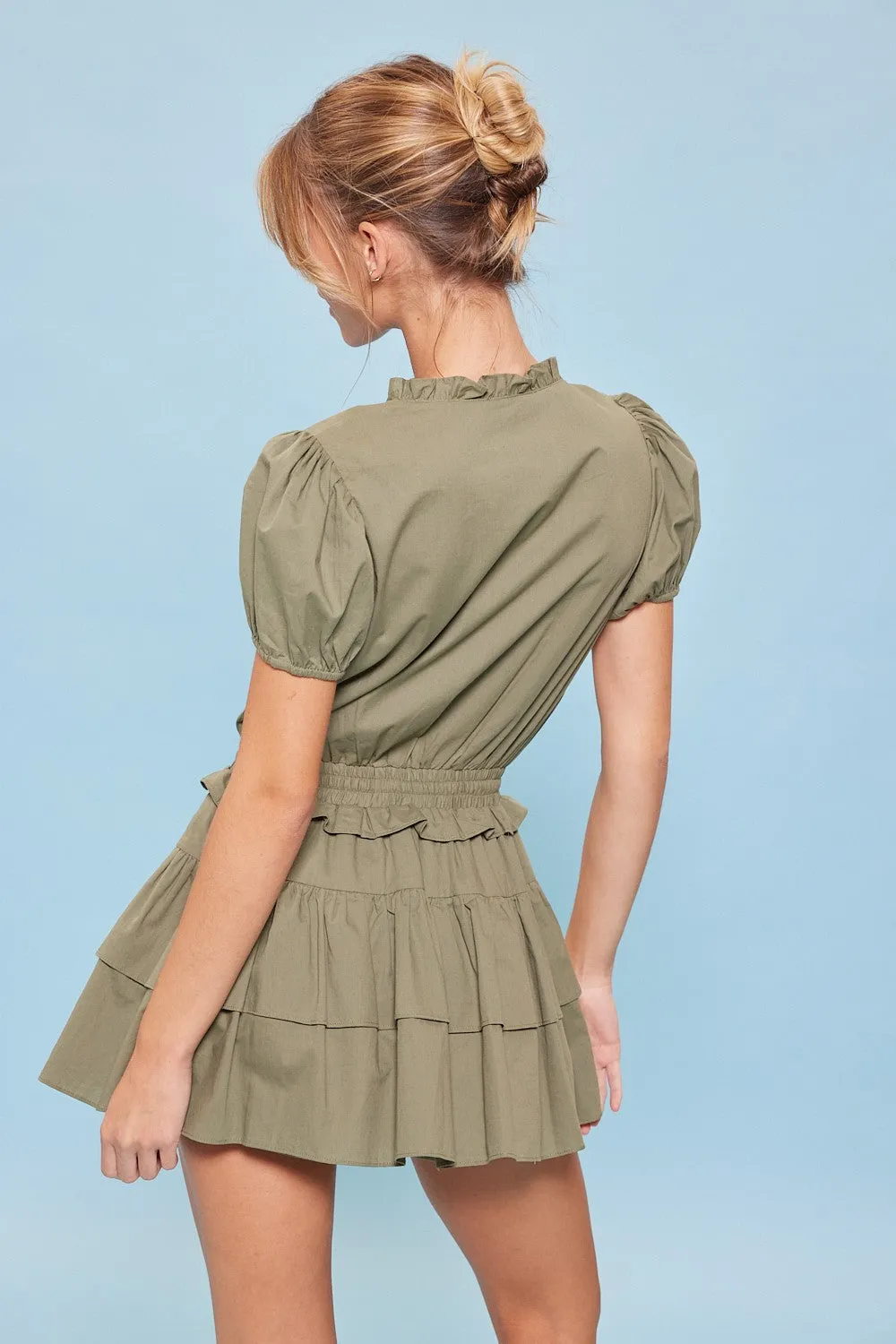 Olive Frill Hem Detailed Romper sold by Pinkblush product image thumbnail 3