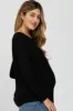 Black Basic Long Sleeve Maternity Top sold by Pinkblush