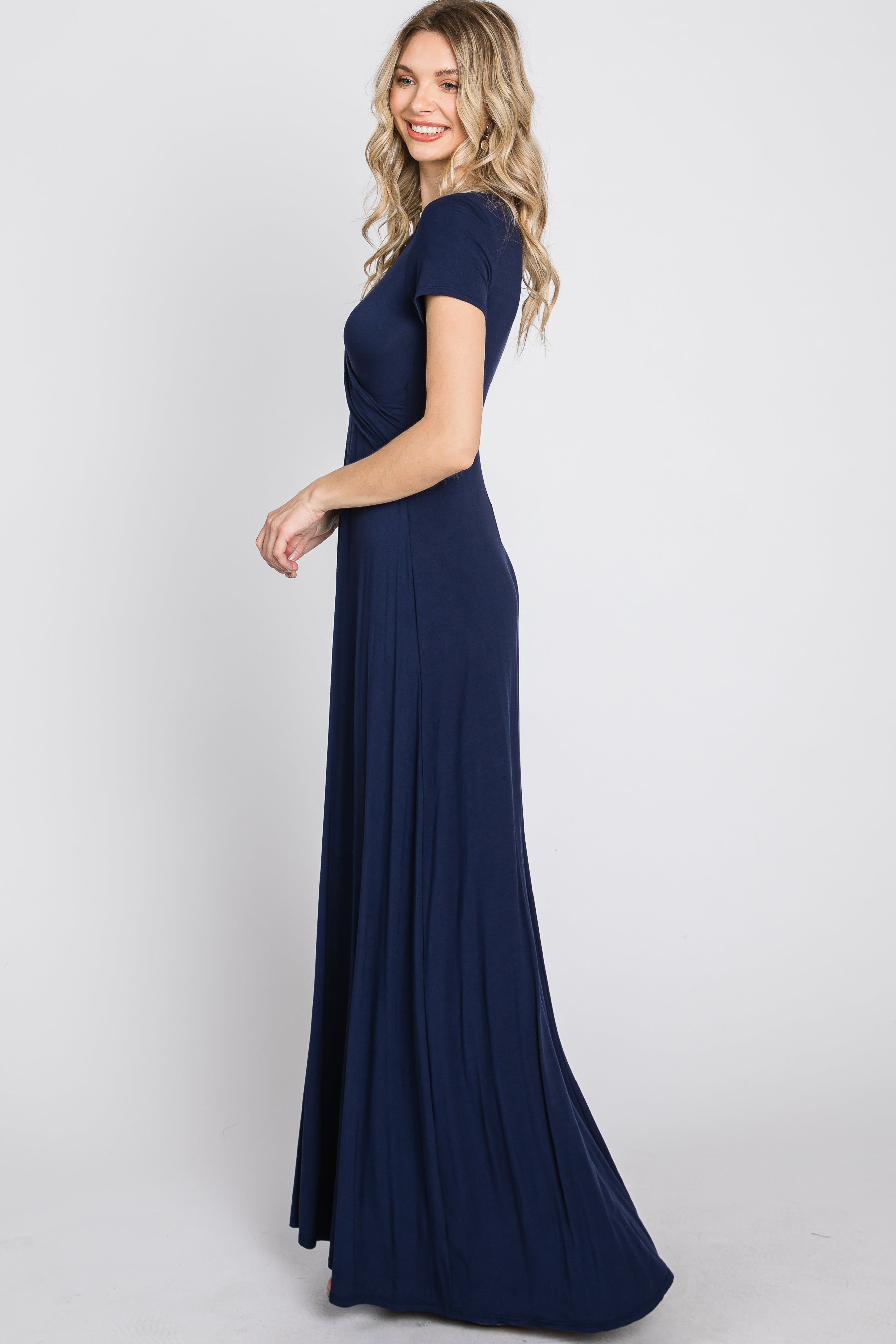 Navy Twist Front Maxi Dress sold by Pinkblush product image thumbnail 5