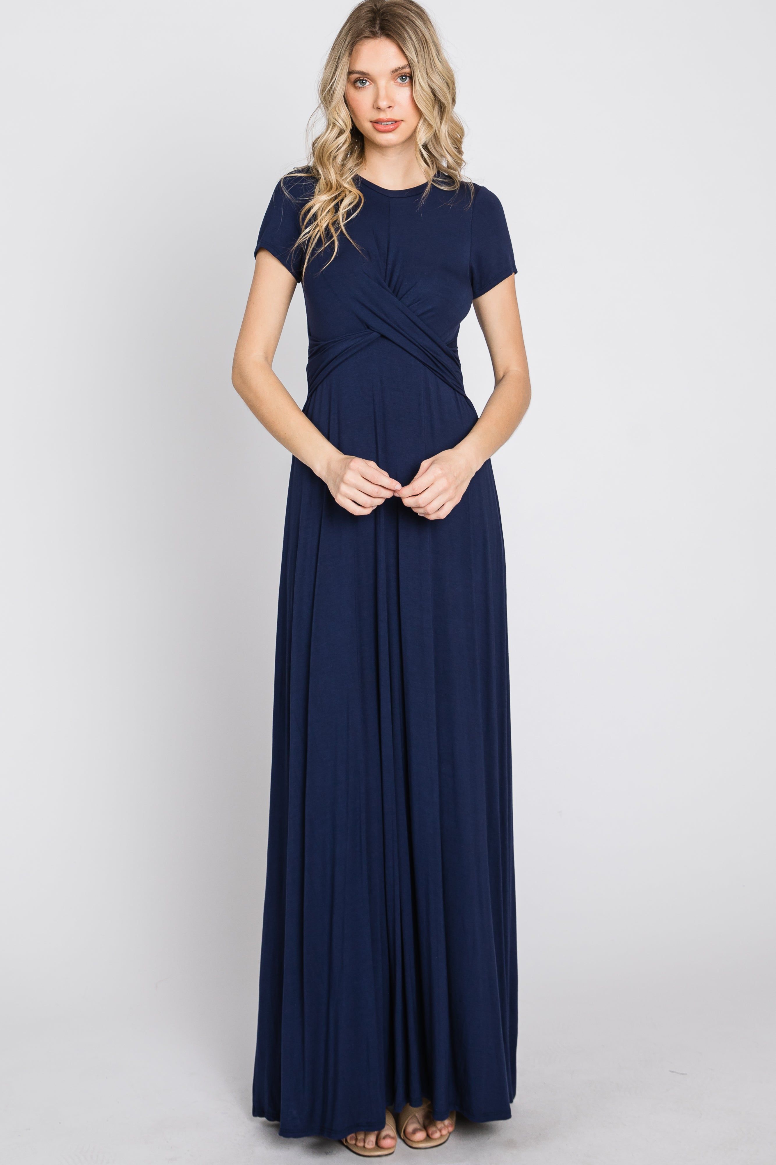 Navy Twist Front Maxi Dress sold by Pinkblush product image thumbnail 2