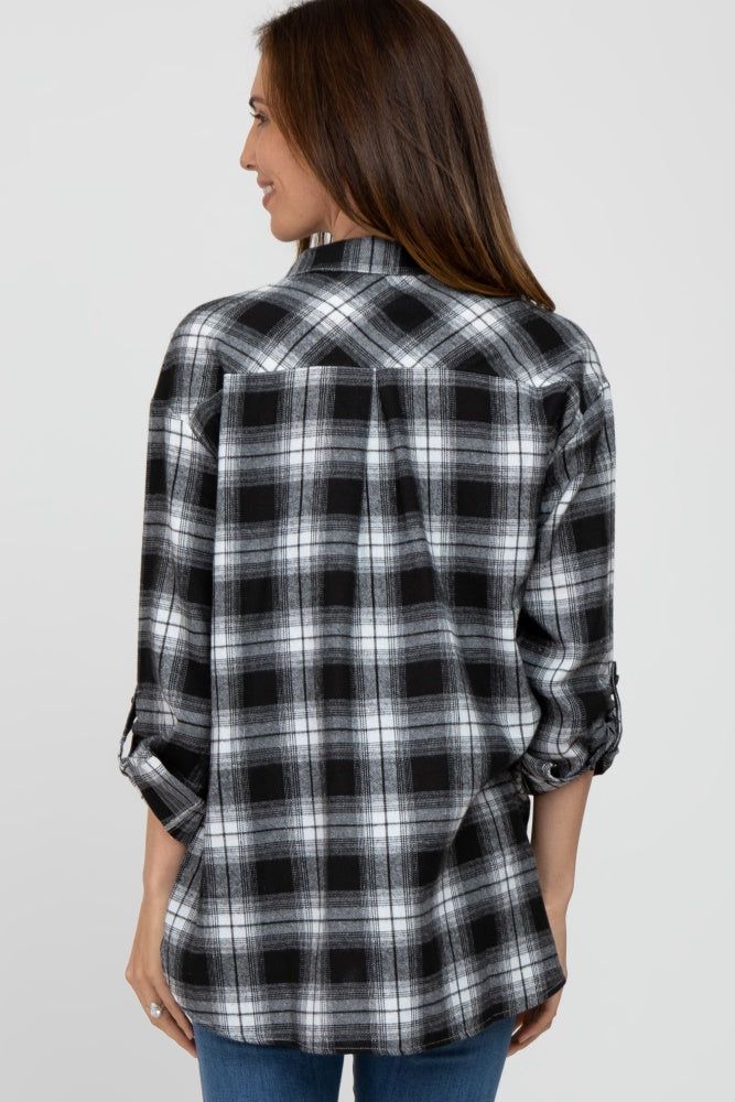White Black Plaid Button Down Top sold by Pinkblush product image thumbnail 4