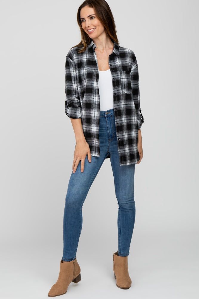 White Black Plaid Button Down Top sold by Pinkblush product image thumbnail 2