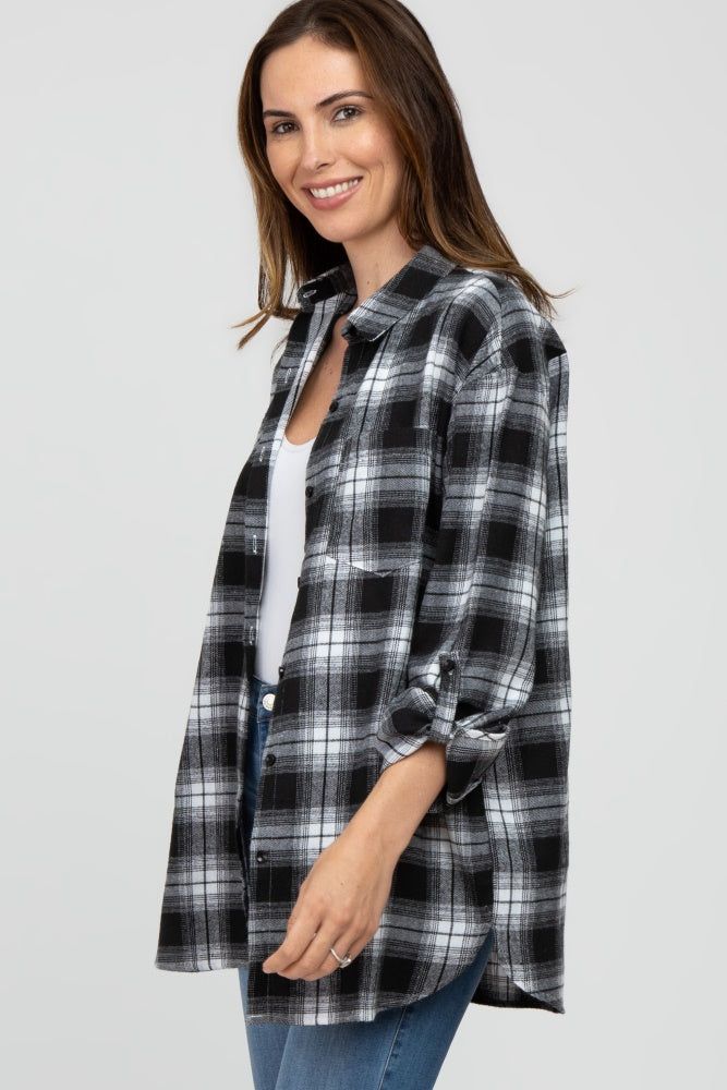 White Black Plaid Button Down Top sold by Pinkblush product image thumbnail 3