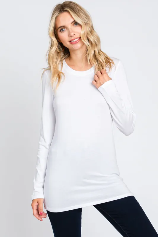 White Long Sleeve Top sold by Pinkblush