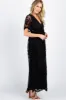 PinkBlush Black Lace Mesh Overlay Maxi Dress sold by Pinkblush