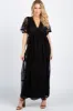 PinkBlush Black Lace Mesh Overlay Maxi Dress sold by Pinkblush