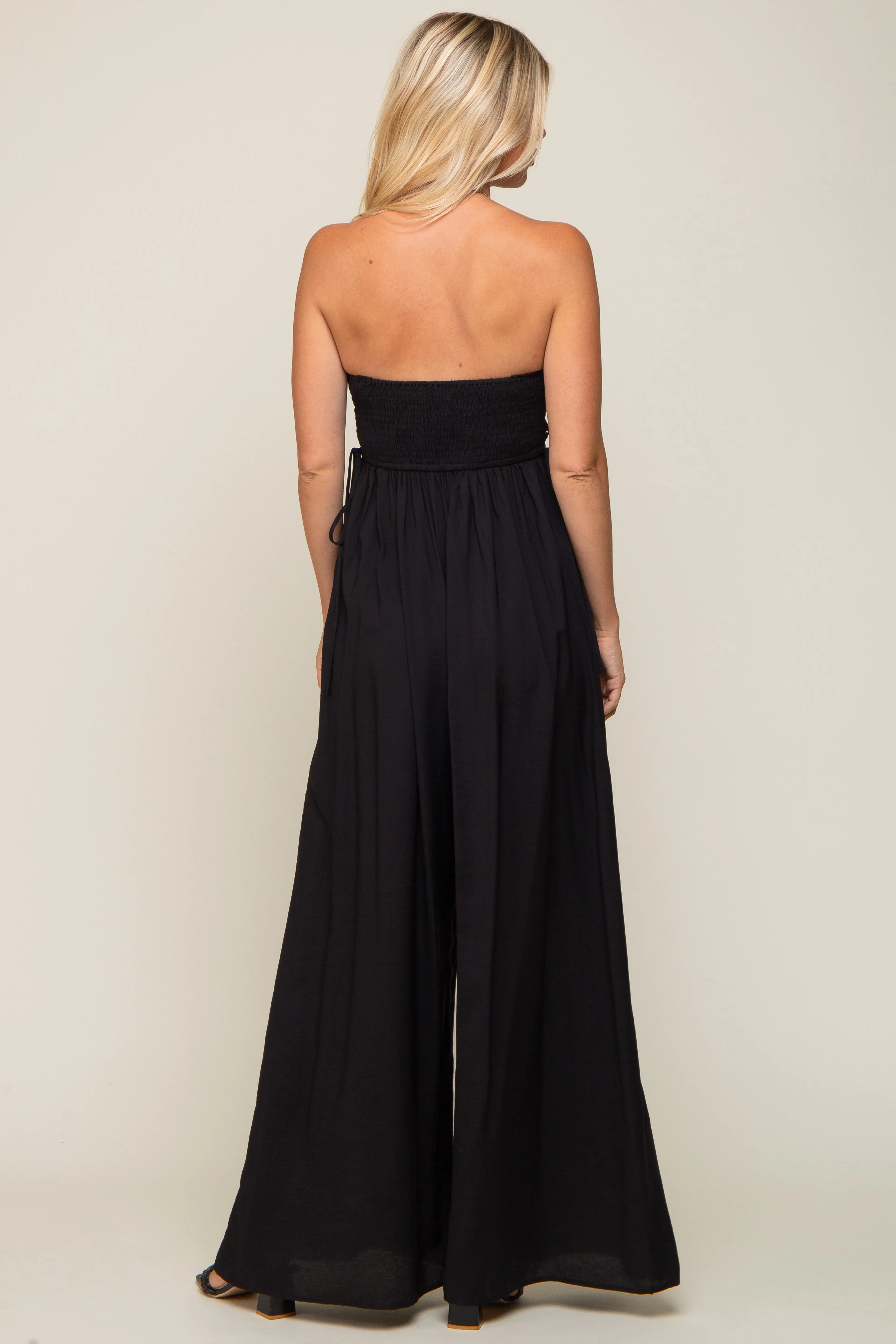Black Lace Strapless Wide Leg Jumpsuit sold by Pinkblush product image thumbnail 3