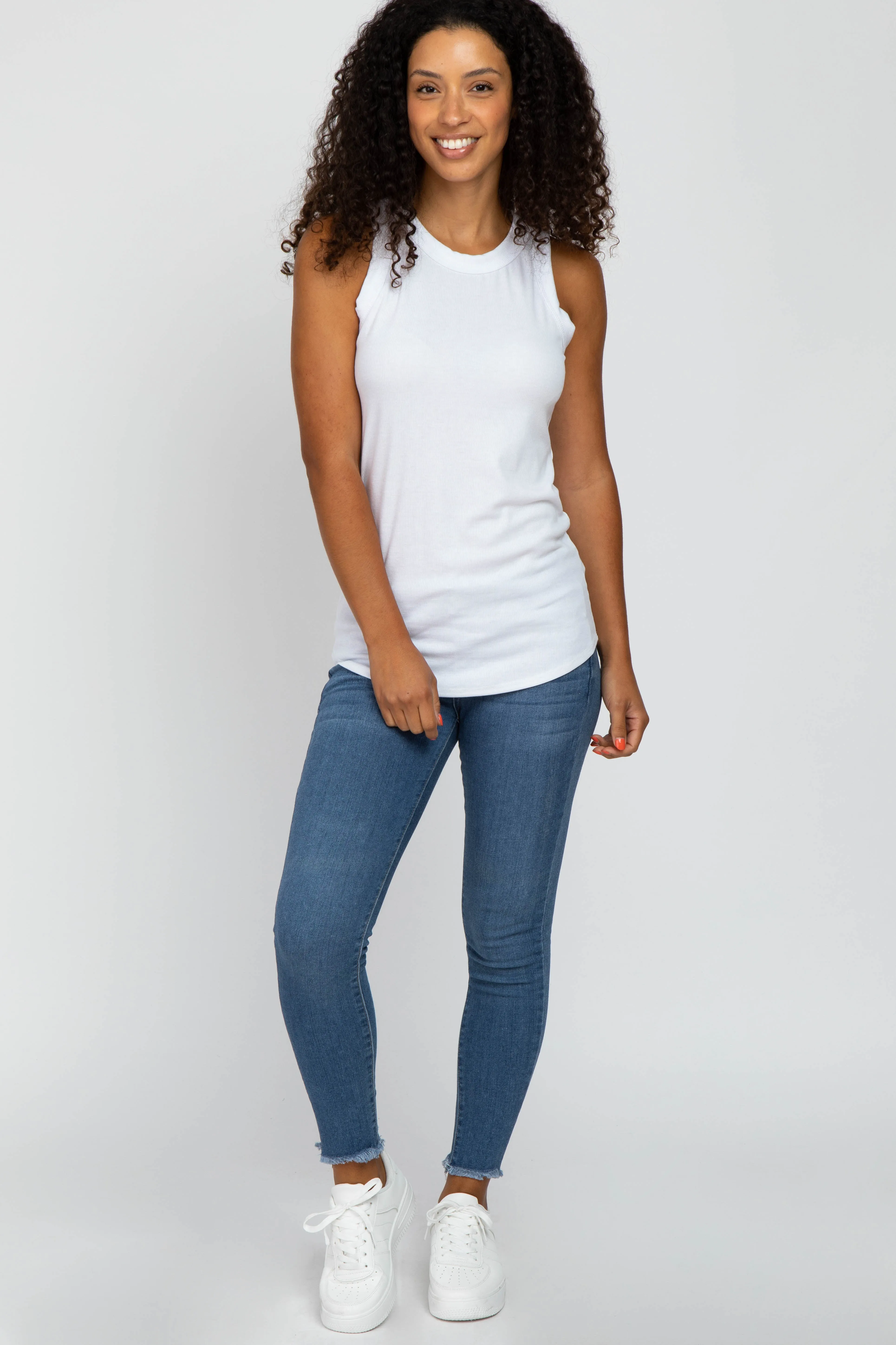 White Ribbed Sleeveless Top sold by Pinkblush product image thumbnail 4