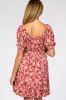 Red Floral Off Shoulder Maternity Mini Dress sold by Pinkblush