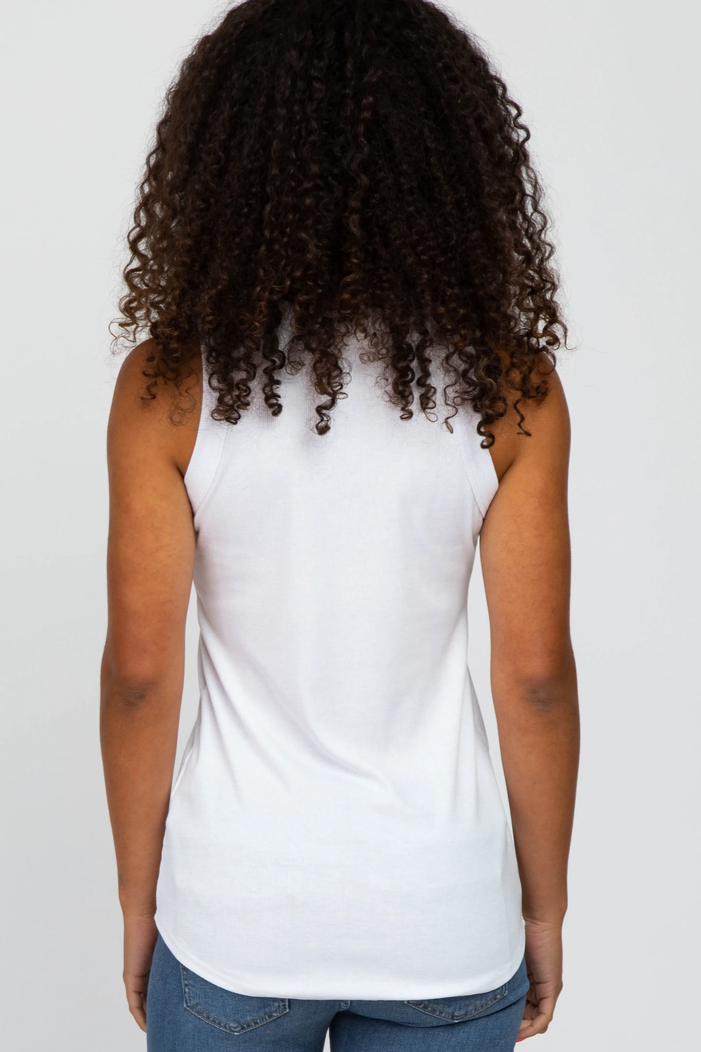 White Ribbed Sleeveless Top sold by Pinkblush product image thumbnail 3