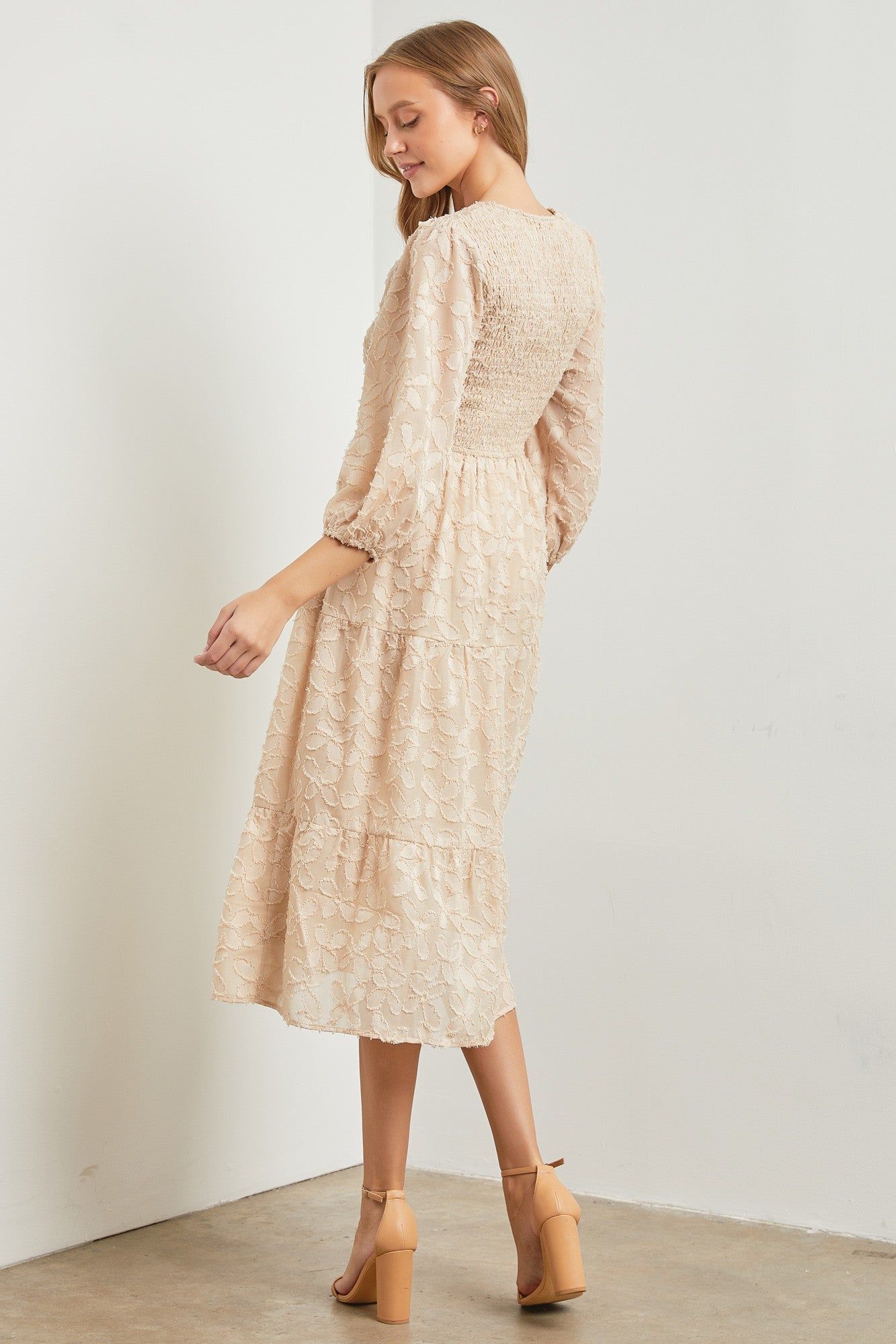 Sand Embroidered Chiffon Dress sold by Pinkblush product image thumbnail 2