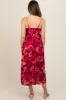 Red Sleeveless Front Twist Back Smocking Maternity Midi Dress sold by Pinkblush