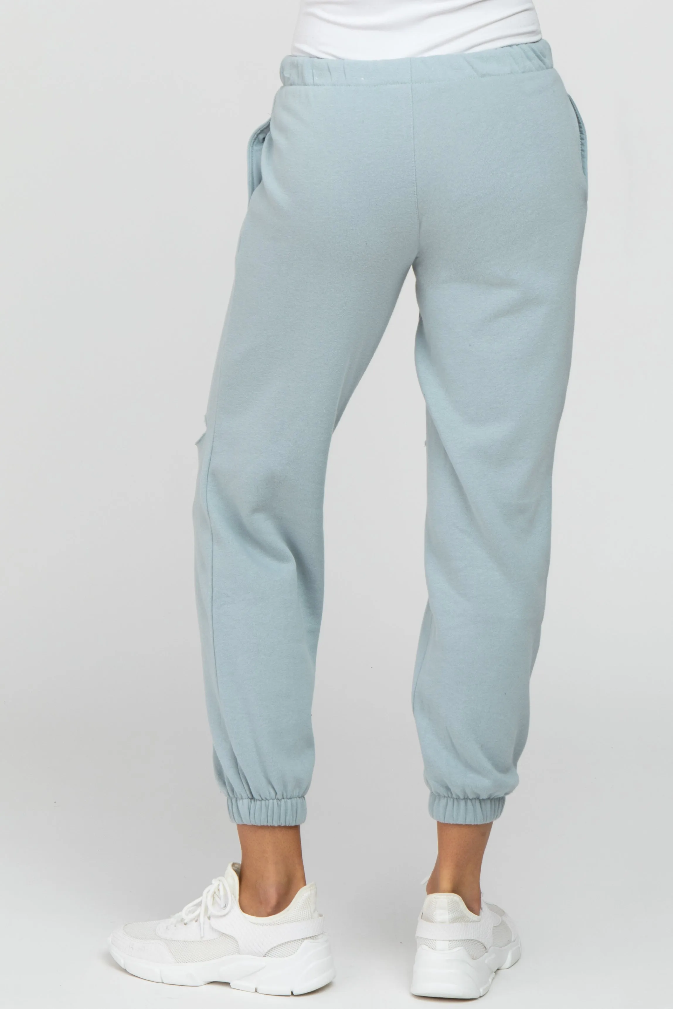 Light Blue Ripped Knee Sweatpants sold by Pinkblush product image thumbnail 4