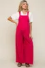 Fuchsia Corduroy Front Pleated Wide Leg Maternity Overalls sold by Pinkblush