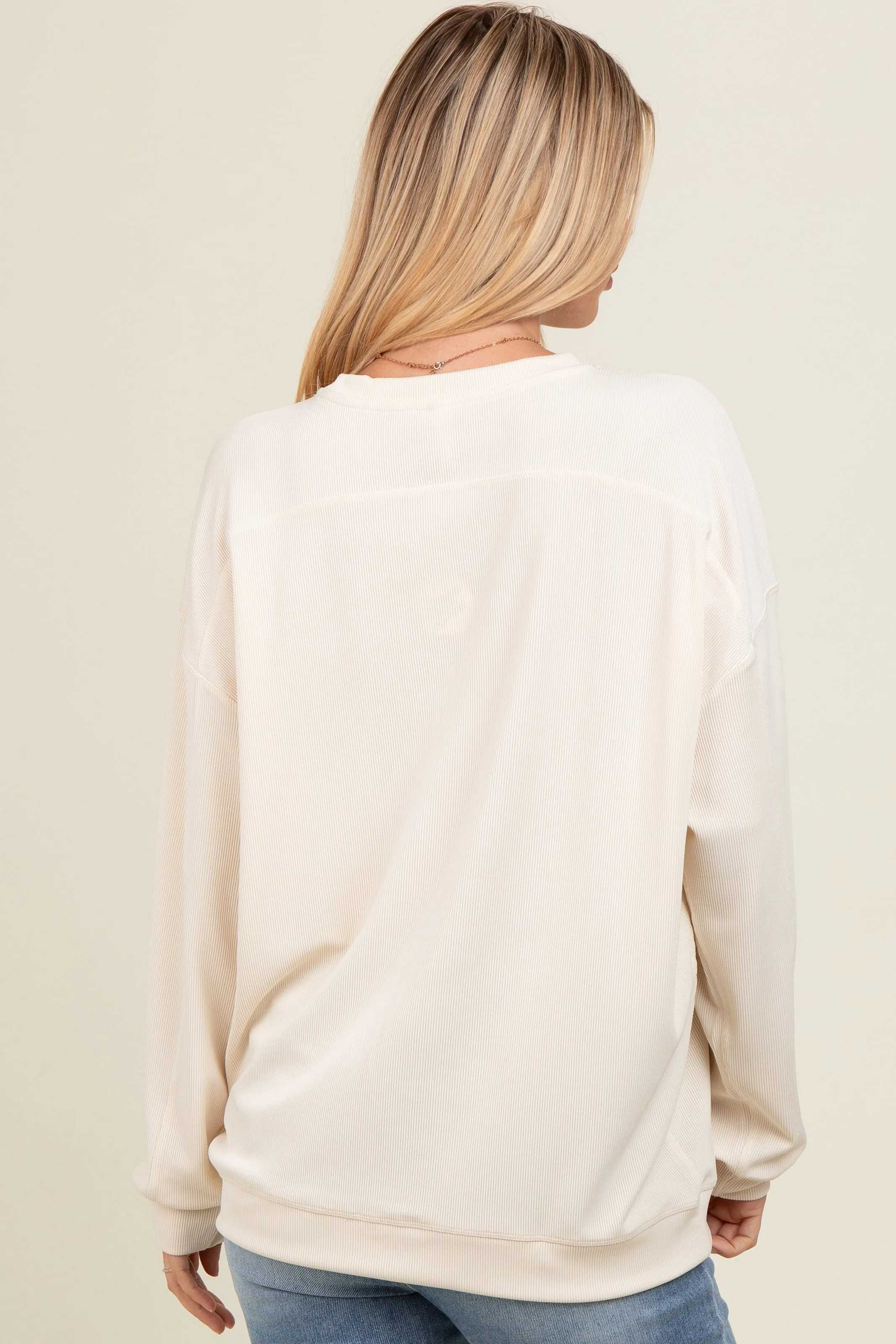Ivory Drop Shoulder Sweatshirt sold by Pinkblush product image thumbnail 4