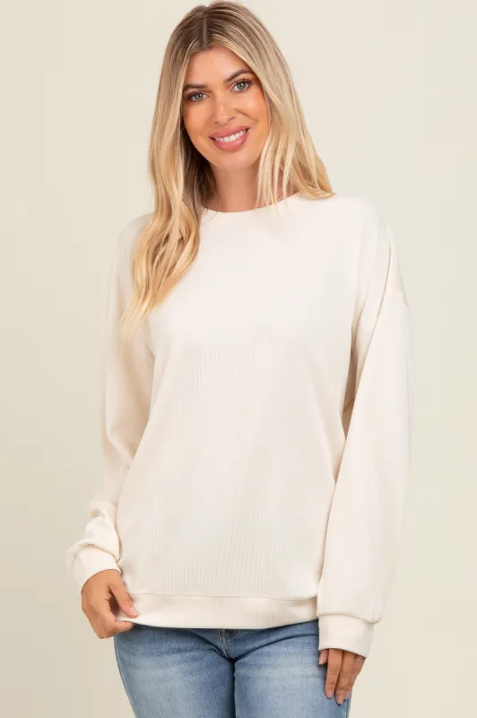 Ivory Drop Shoulder Sweatshirt sold by Pinkblush
