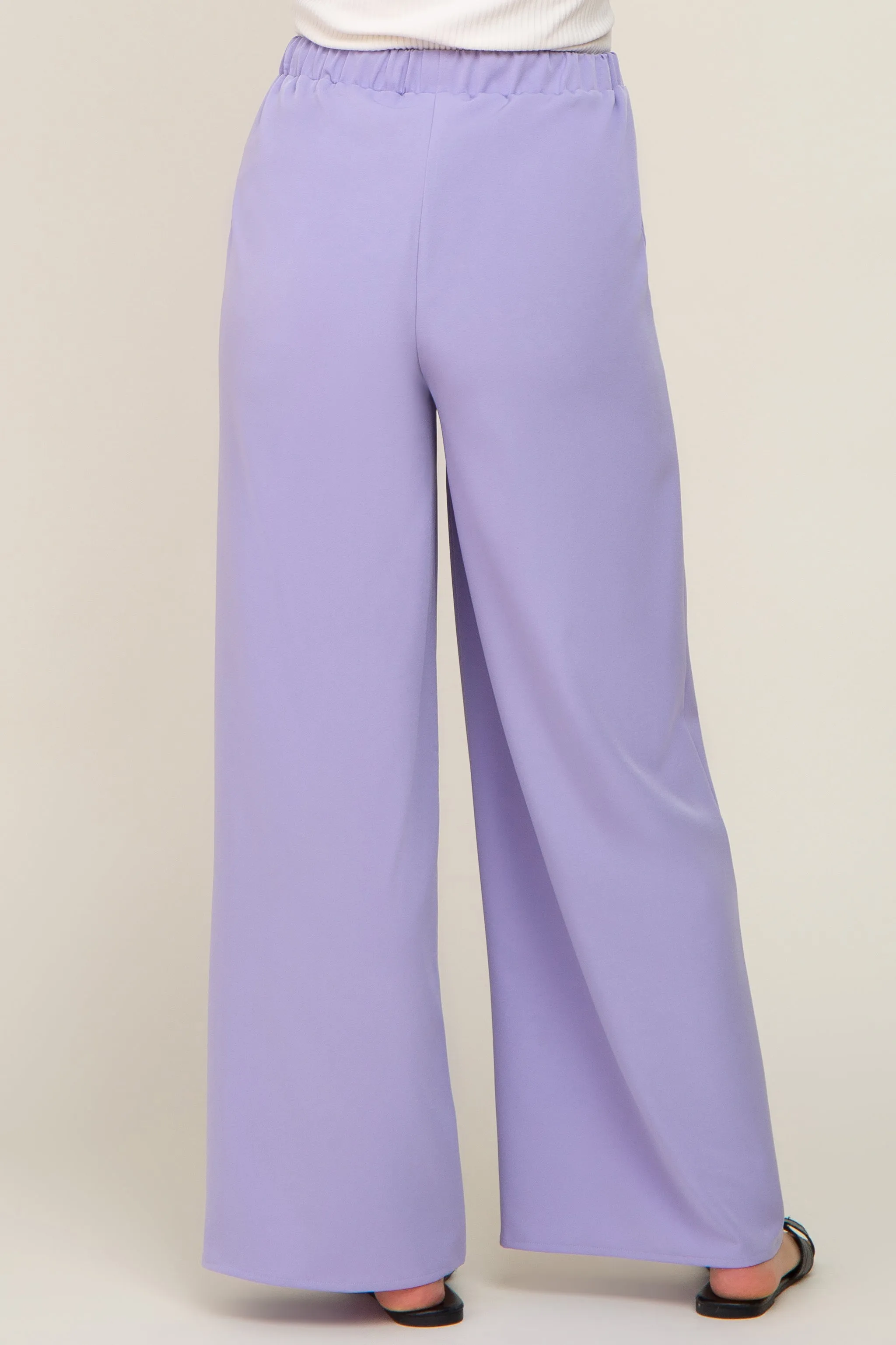 Lavender Drawstring Wide Leg Maternity Pants sold by Pinkblush product image thumbnail 4