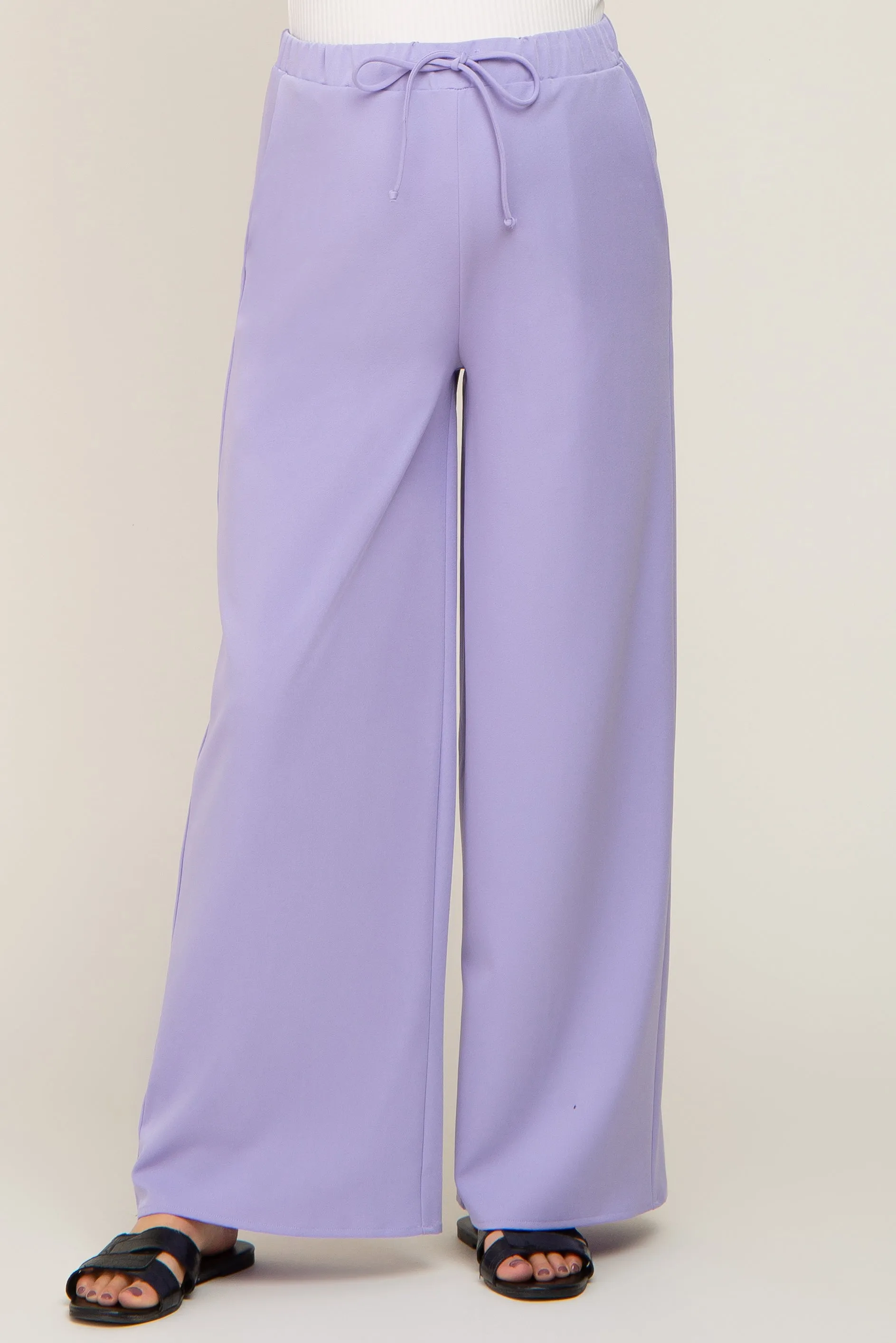 Lavender Drawstring Wide Leg Maternity Pants sold by Pinkblush product image thumbnail 2