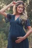 PinkBlush Navy Blue Lace Mesh Overlay Maternity Maxi Dress sold by Pinkblush