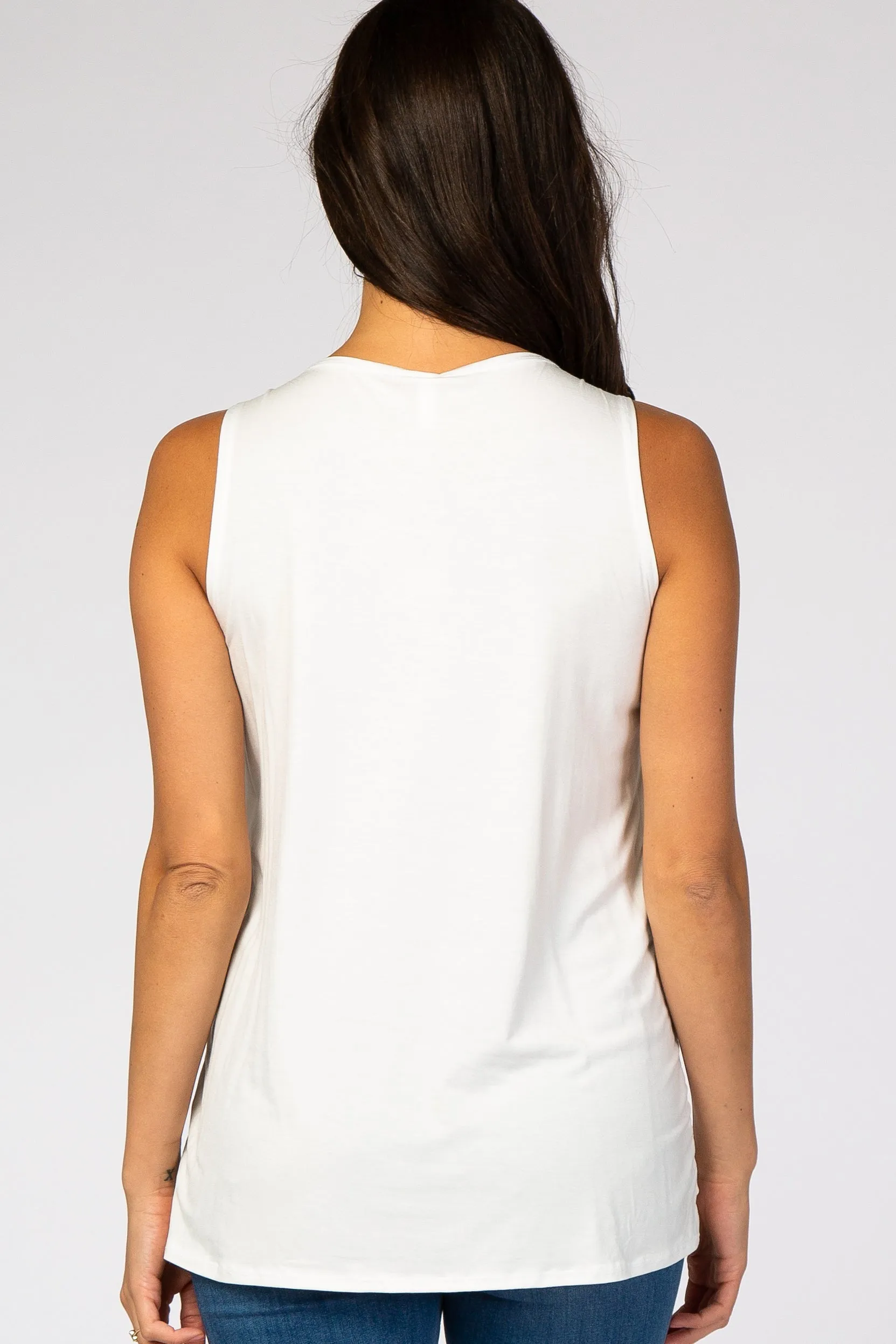 PinkBlush Ivory Solid Sleeveless Nursing Top sold by Pinkblush product image thumbnail 3