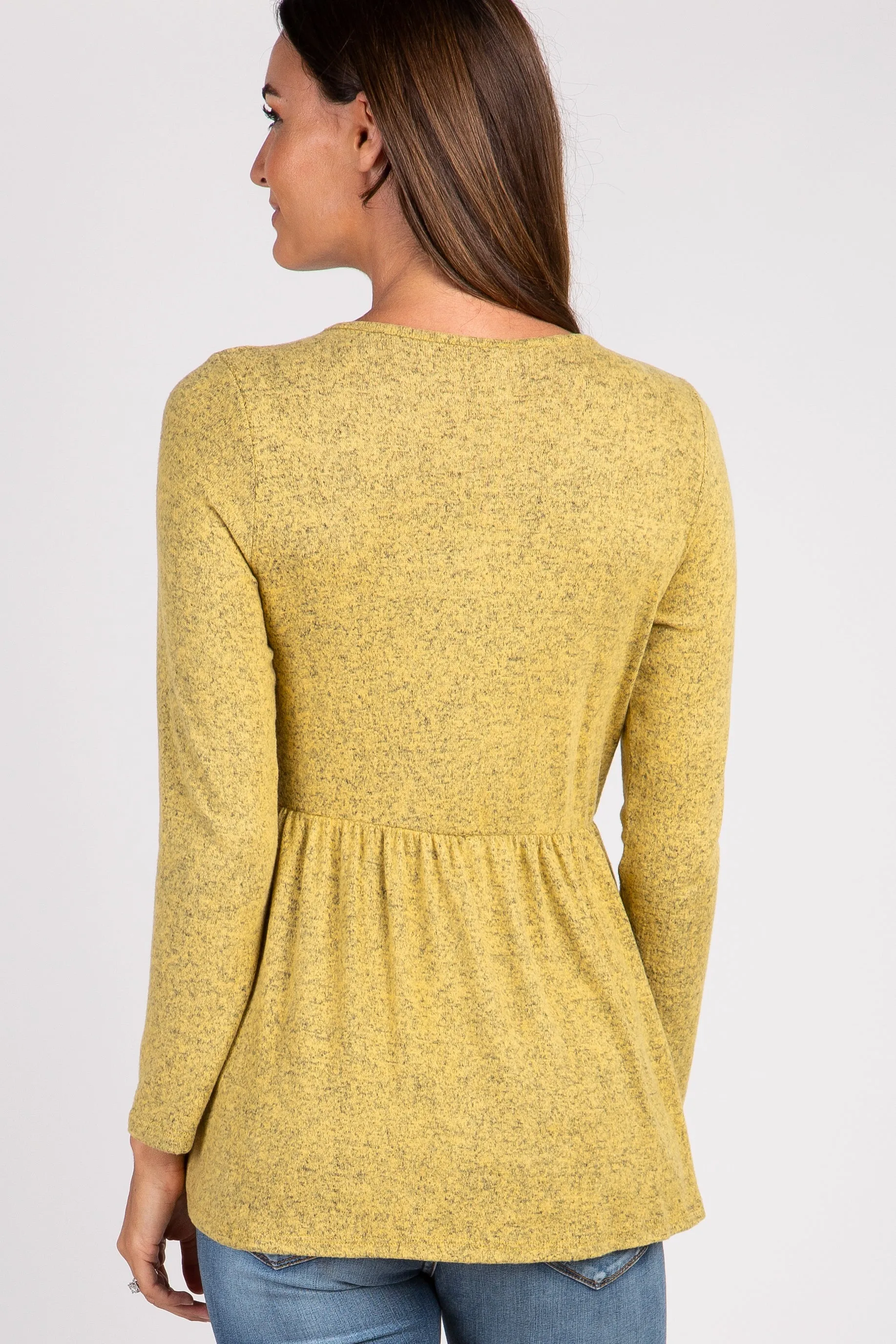 PinkBlush Yellow Soft Knit Peplum Top sold by Pinkblush product image thumbnail 3