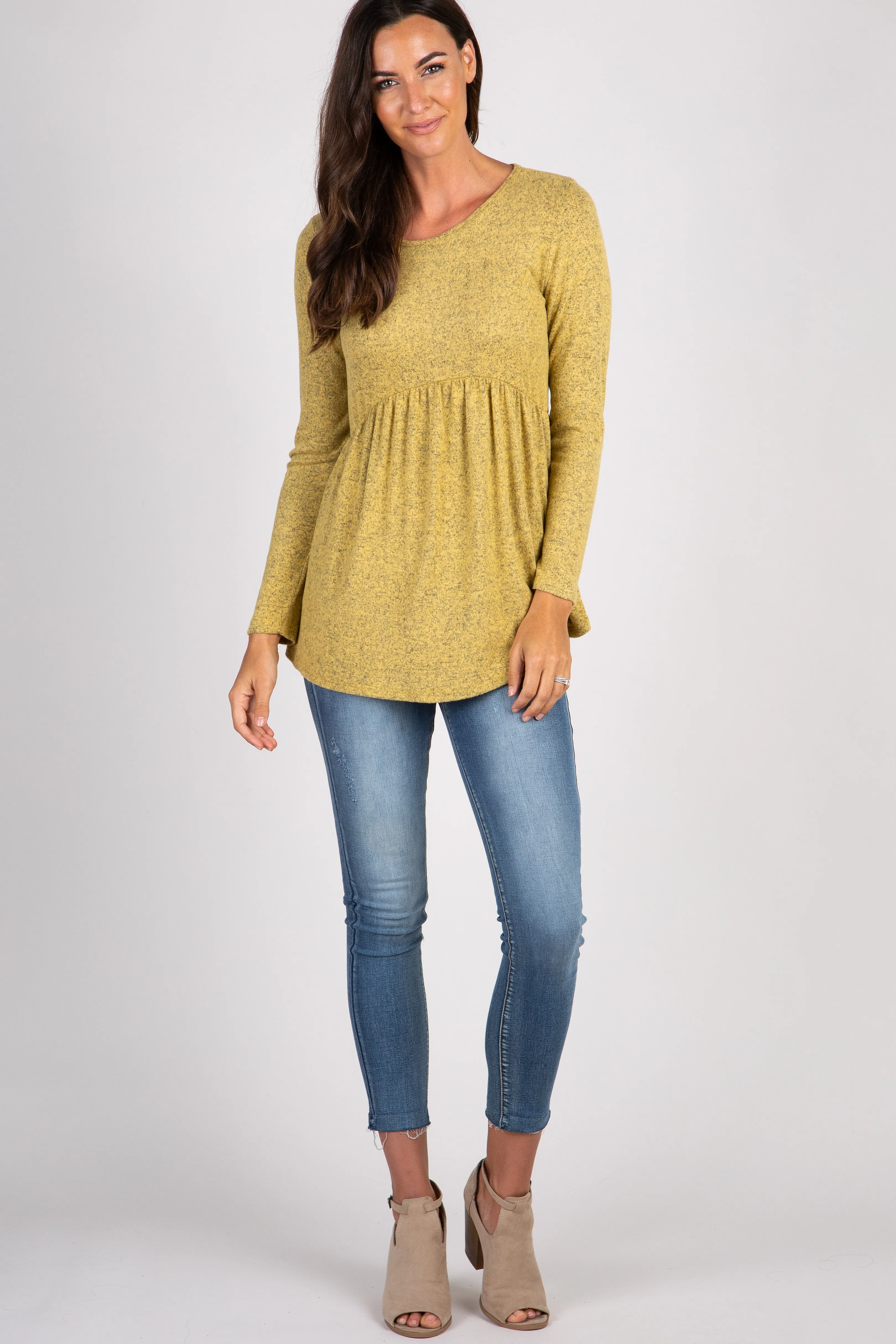 PinkBlush Yellow Soft Knit Peplum Top sold by Pinkblush product image thumbnail 4