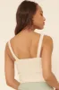 Oatmeal Woven Ruched Self Tie Knot Cami Top sold by Pinkblush