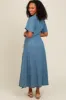 Blue Chambray Wrap Maxi Dress sold by Pinkblush