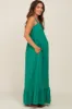 Green Front Button Sleeveless Maternity Maxi Dress sold by Pinkblush