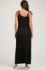Black Textured Tie Strap Maternity Midi Dress sold by Pinkblush