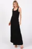 Black Textured Tie Strap Maternity Midi Dress sold by Pinkblush