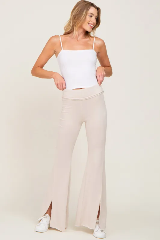 Taupe Terry Flare Lounge Pants sold by Pinkblush