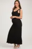 Black Textured Tie Strap Maternity Midi Dress sold by Pinkblush