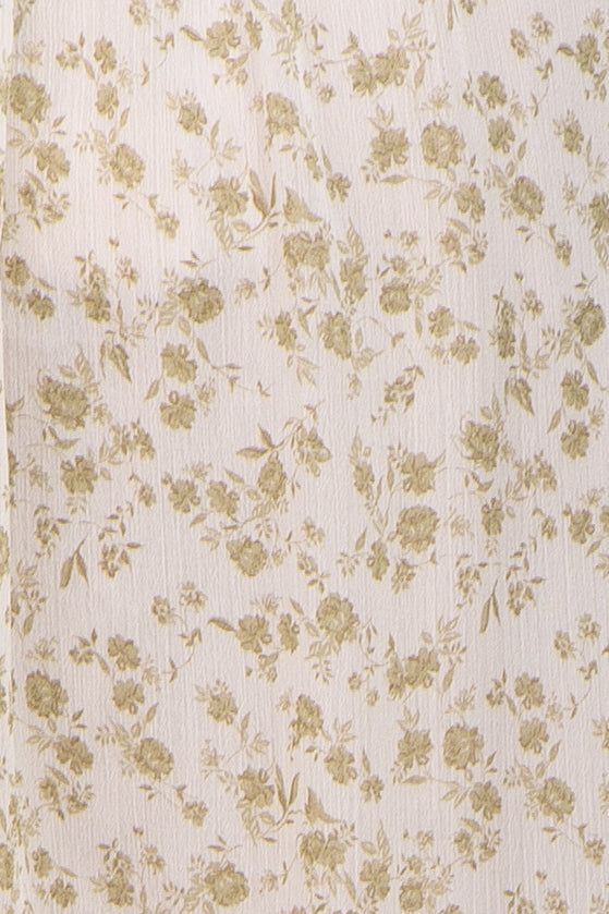 Ivory Floral Chiffon Ruffle Tiered Maternity Midi Dress sold by Pinkblush product image thumbnail 4