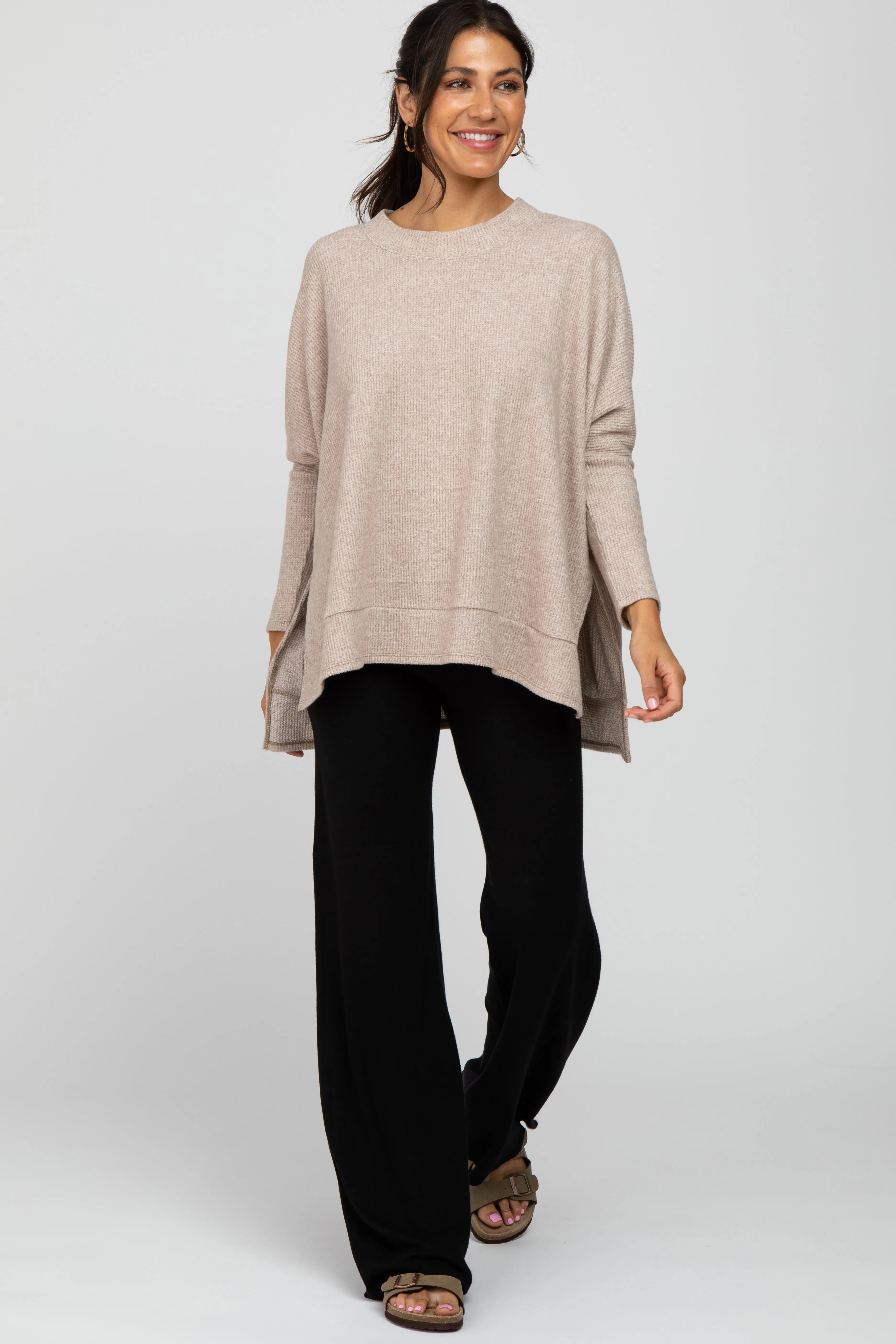 Beige Soft Knit Long Sleeve Top sold by Pinkblush product image thumbnail 4