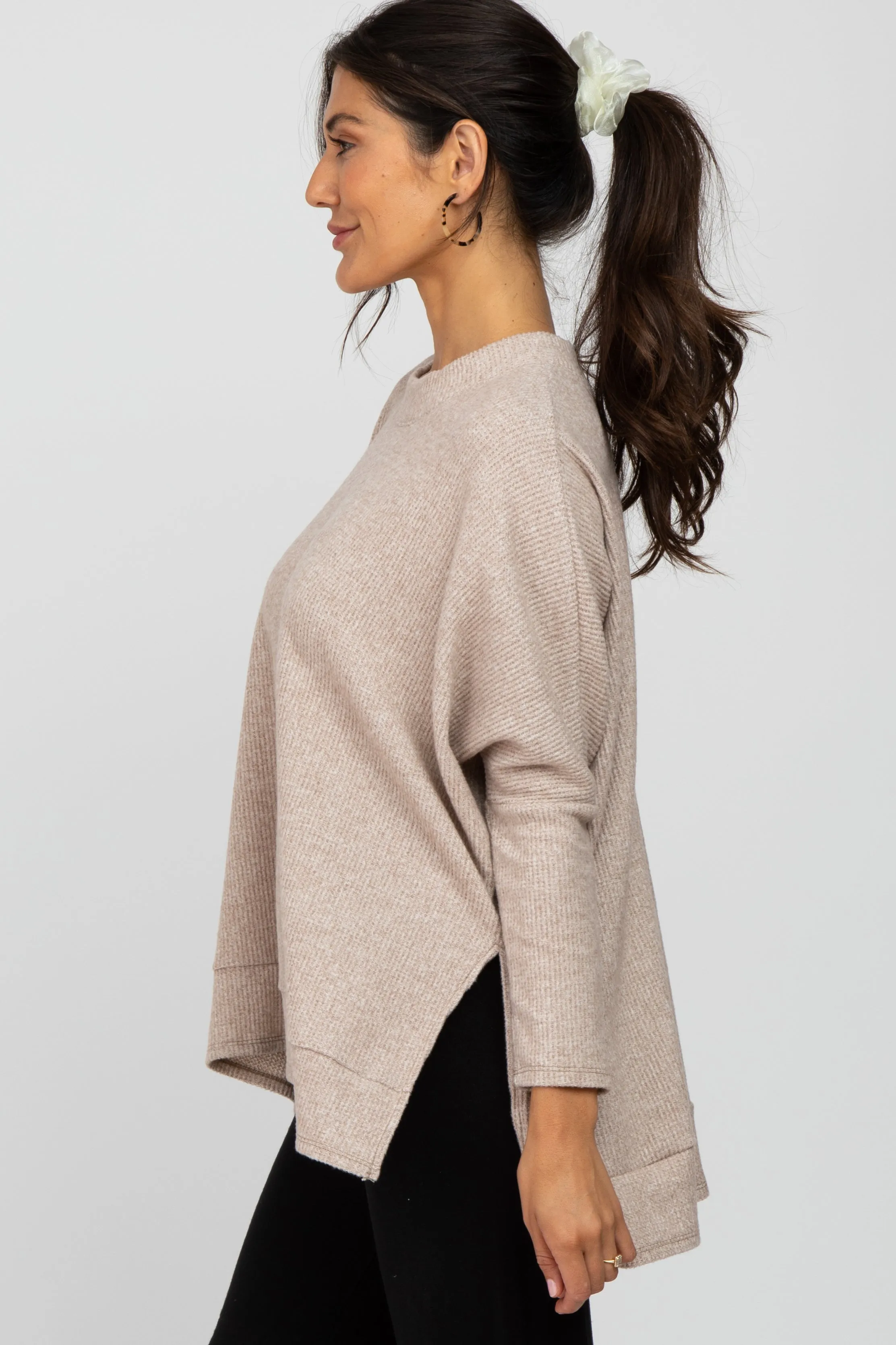 Beige Soft Knit Long Sleeve Top sold by Pinkblush product image thumbnail 2