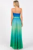 Blue Green Ombre Strapless Pleated Maxi Dress sold by Pinkblush