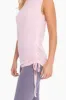 Light Pink Rib Knit Ruched Drawstring Tank Top sold by Pinkblush